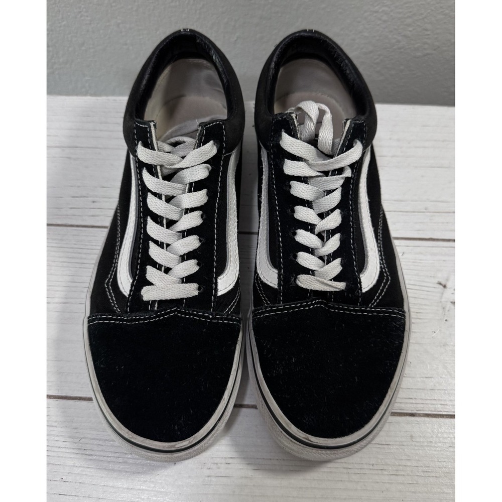 Vans Old Skool Sneakers Black White Suede‎ Canvas Skate Shoes Womens 7 Mens 5.5